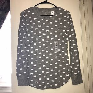 Long-Sleeved Polar Bear Thermal Night Shirt